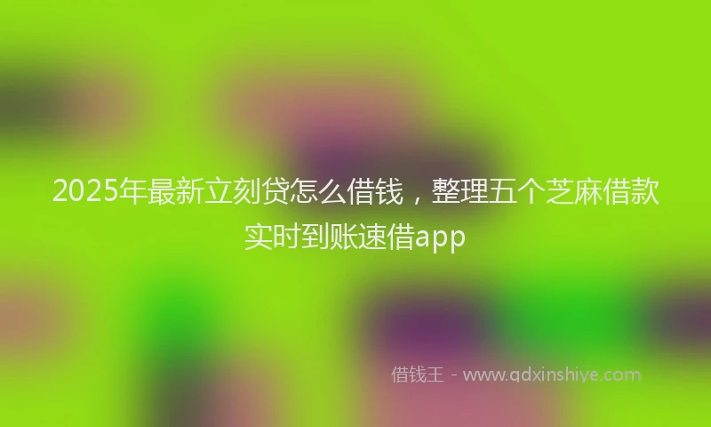 2025年最新立刻贷怎么借钱，整理五个芝麻借款实时到账速借app