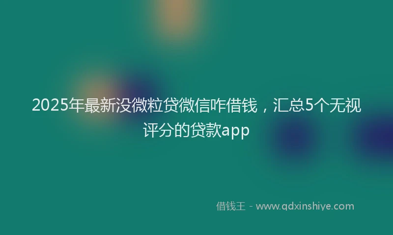 2025年最新没微粒贷微信咋借钱，汇总5个无视评分的贷款app