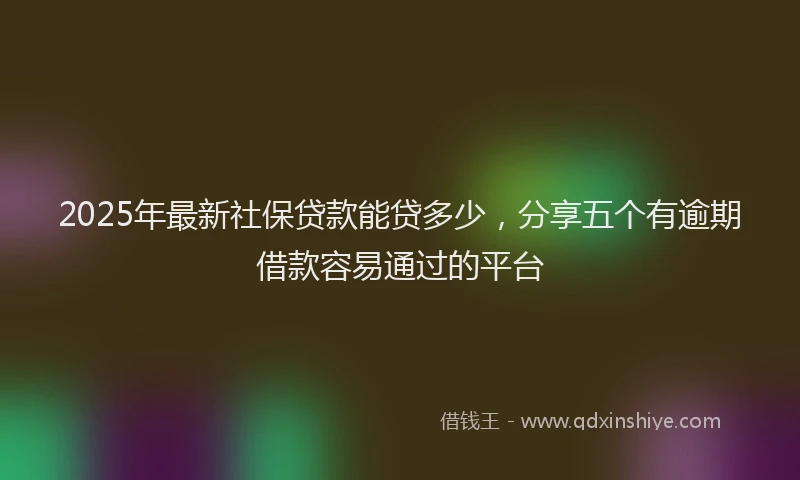2025年最新社保贷款能贷多少，分享五个有逾期借款容易通过的平台