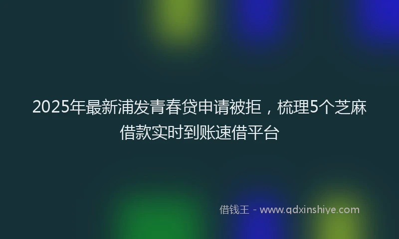 2025年最新浦发青春贷申请被拒，梳理5个芝麻借款实时到账速借平台