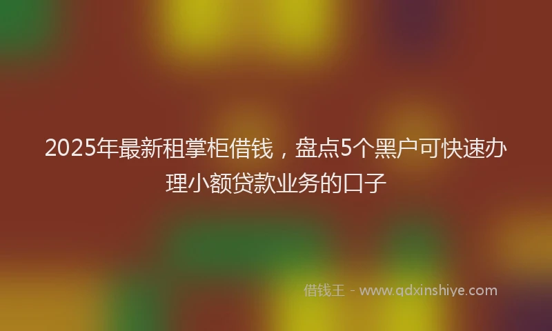2025年最新租掌柜借钱，盘点5个黑户可快速办理小额贷款业务的口子