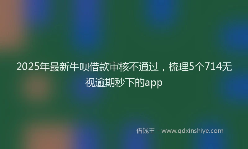 2025年最新牛呗借款审核不通过，梳理5个714无视逾期秒下的app