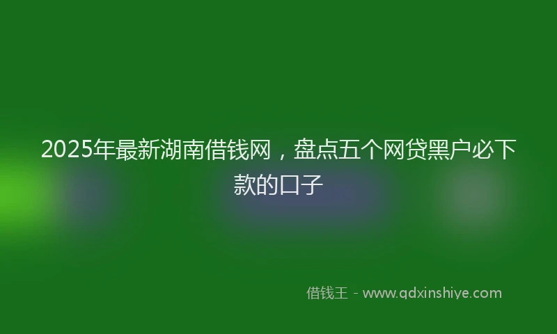 2025年最新湖南借钱网，盘点五个网贷黑户必下款的口子