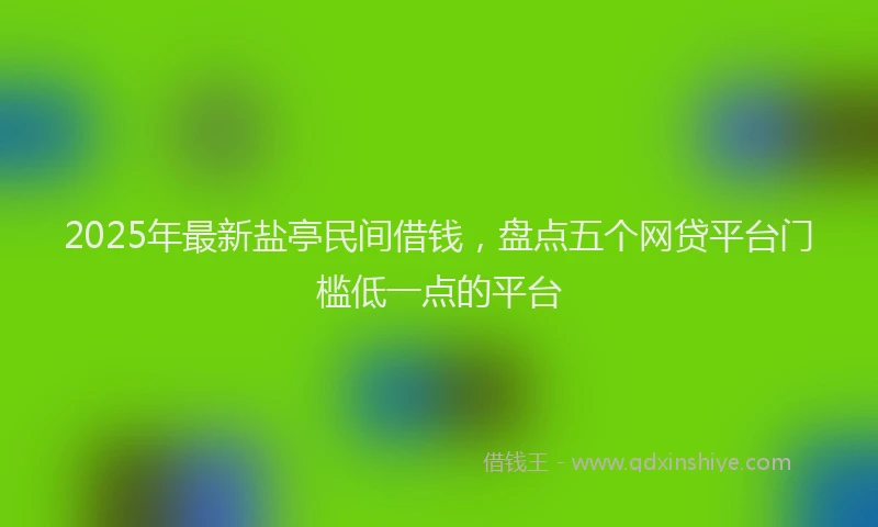 2025年最新盐亭民间借钱，盘点五个网贷平台门槛低一点的平台