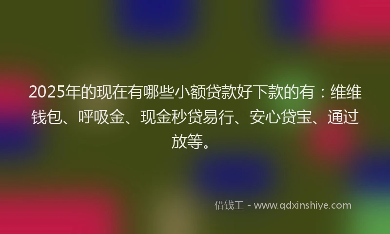 2025年的现在有哪些小额贷款好下款的有：维维钱包、呼吸金、现金秒贷易行、安心贷宝、通过放等。