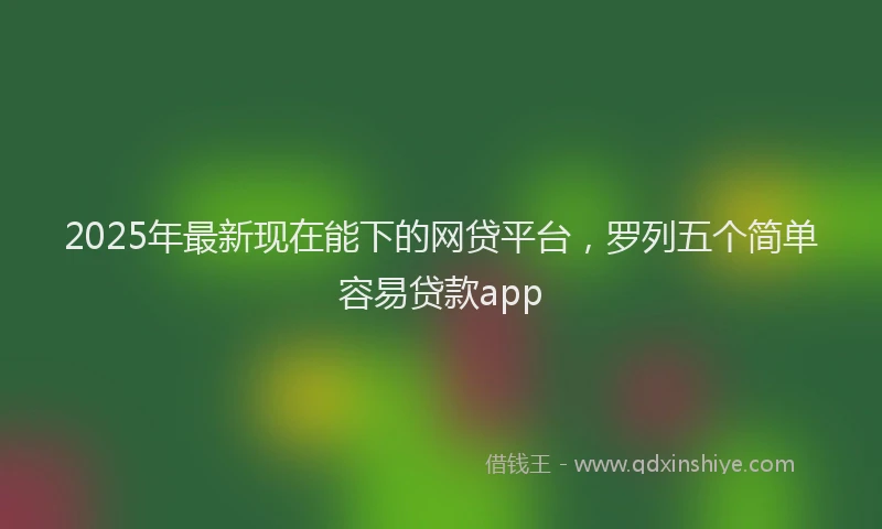 2025年最新现在能下的网贷平台，罗列五个简单容易贷款app