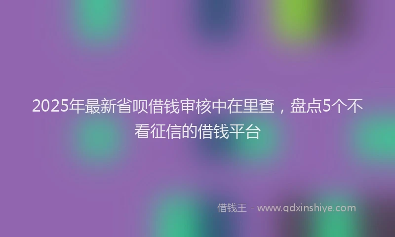 2025年最新省呗借钱审核中在里查，盘点5个不看征信的借钱平台