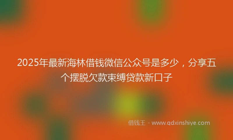 2025年最新海林借钱微信公众号是多少，分享五个摆脱欠款束缚贷款新口子