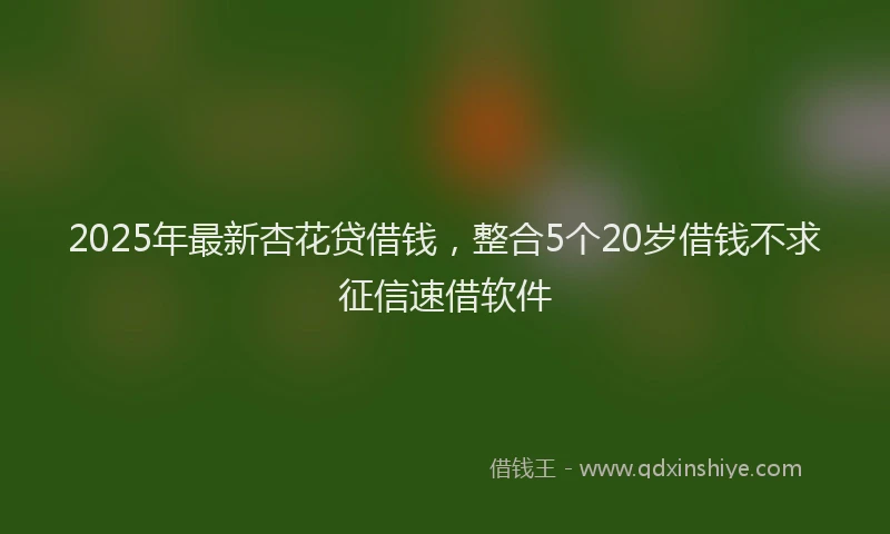 2025年最新杏花贷借钱，整合5个20岁借钱不求征信速借软件