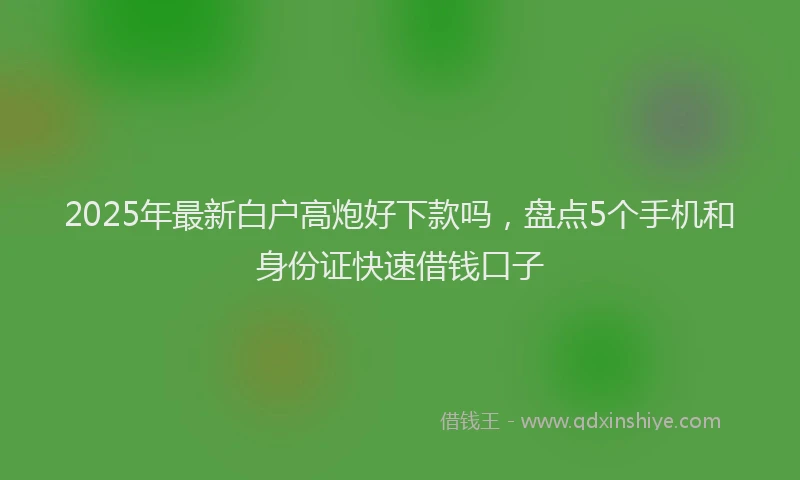 2025年最新白户高炮好下款吗，盘点5个手机和身份证快速借钱口子