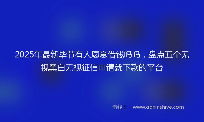 2025年最新毕节有人愿意借钱吗吗，盘点五个无视黑白无视征信申请就下款的平台