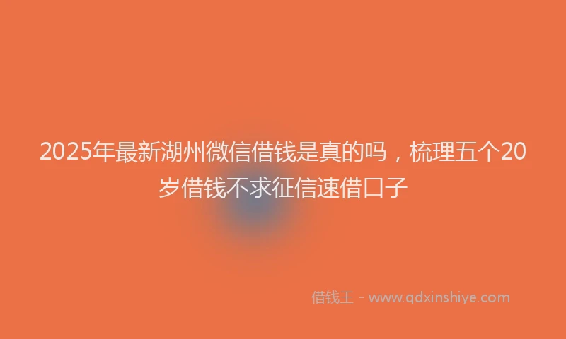 2025年最新湖州微信借钱是真的吗，梳理五个20岁借钱不求征信速借口子
