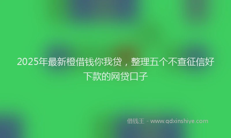 2025年最新橙借钱你我贷，整理五个不查征信好下款的网贷口子