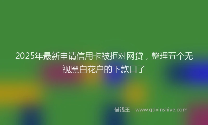 2025年最新申请信用卡被拒对网贷，整理五个无视黑白花户的下款口子