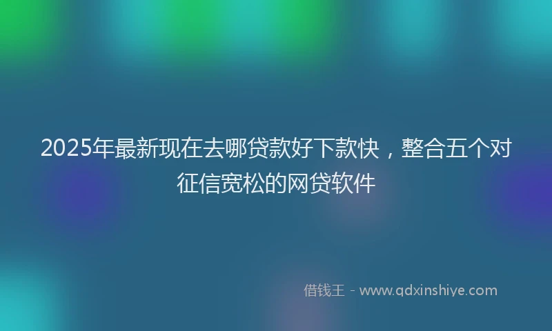 2025年最新现在去哪贷款好下款快，整合五个对征信宽松的网贷软件