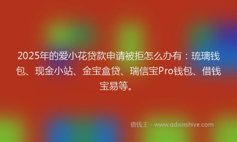 2025年的爱小花贷款申请被拒怎么办有：琉璃钱包、现金小站、金宝盒贷、瑞信宝Pro钱包、借钱宝易等。
