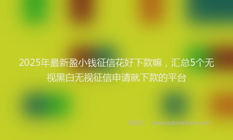 2025年最新盈小钱征信花好下款嘛，汇总5个无视黑白无视征信申请就下款的平台