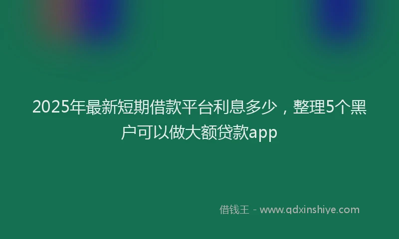 2025年最新短期借款平台利息多少，整理5个黑户可以做大额贷款app