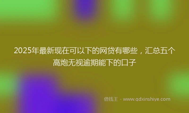 2025年最新现在可以下的网贷有哪些,汇总五个高炮无视逾期能下的口子
