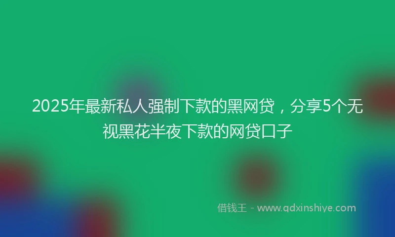 2025年最新私人强制下款的黑网贷，分享5个无视黑花半夜下款的网贷口子