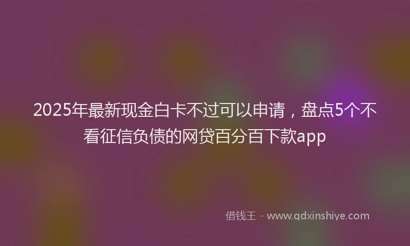 2025年最新现金白卡不过可以申请，盘点5个不看征信负债的网贷百分百下款app