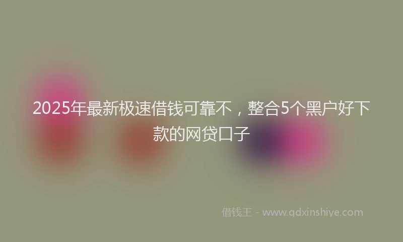 2025年最新极速借钱可靠不，整合5个黑户好下款的网贷口子