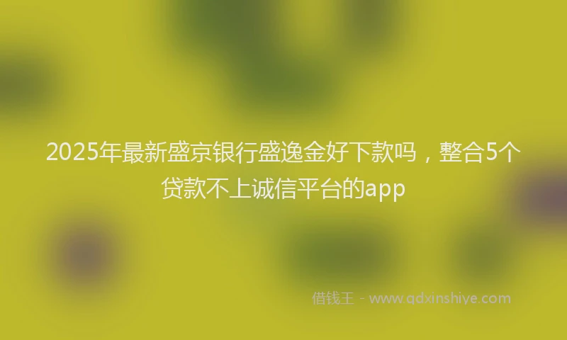 2025年最新盛京银行盛逸金好下款吗，整合5个贷款不上诚信平台的app