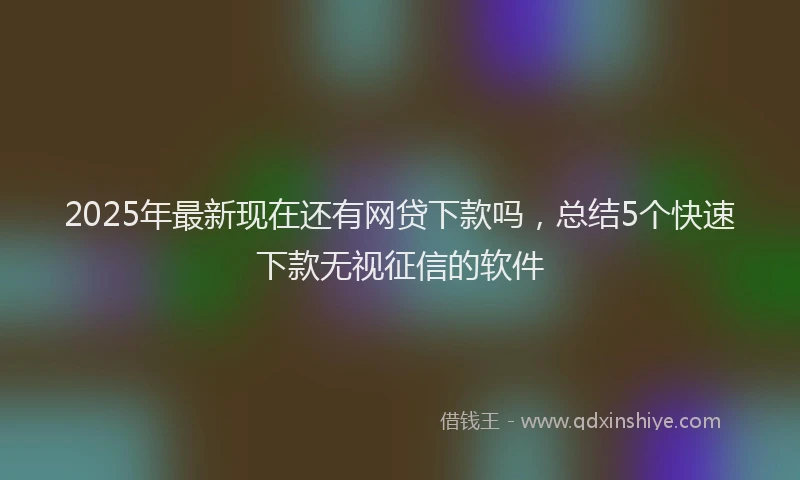 2025年最新现在还有网贷下款吗，总结5个快速下款无视征信的软件