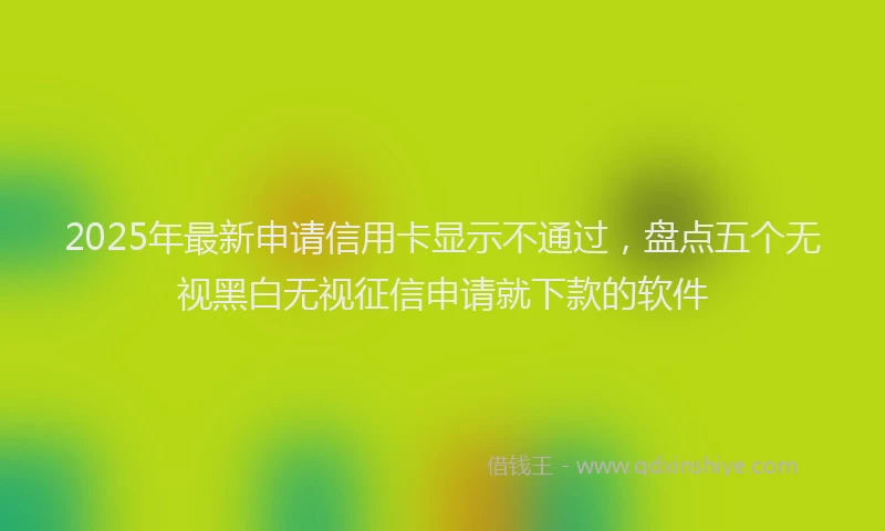2025年最新申请信用卡显示不通过,盘点五个无视黑白无视征信申请就下款的软件