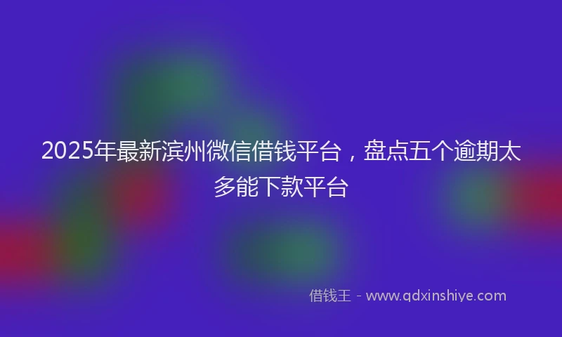 2025年最新滨州微信借钱平台，盘点五个逾期太多能下款平台
