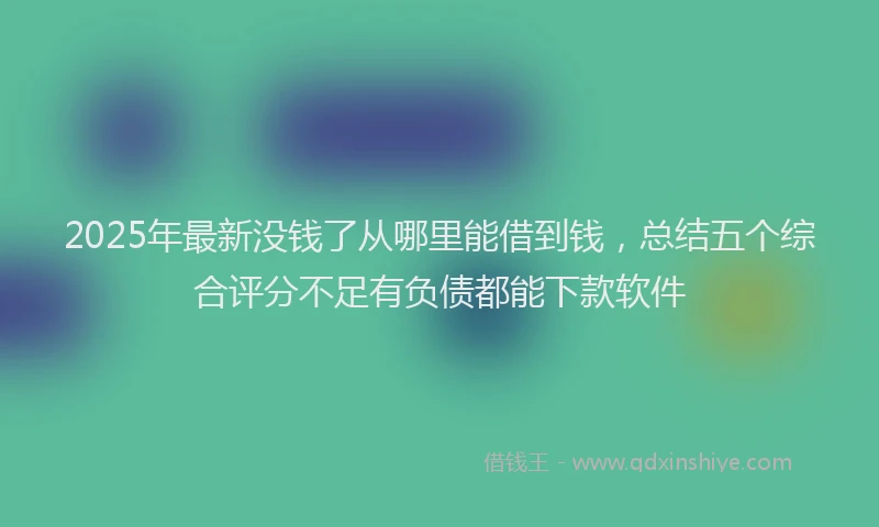 2025年最新没钱了从哪里能借到钱，总结五个综合评分不足有负债都能下款软件