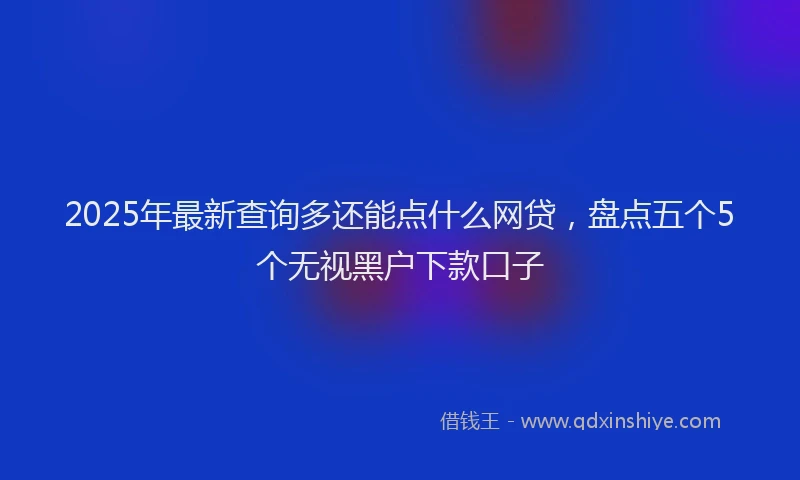 2025年最新查询多还能点什么网贷，盘点五个5个无视黑户下款口子