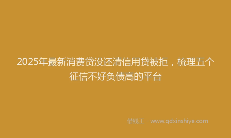 2025年最新消费贷没还清信用贷被拒，梳理五个征信不好负债高的平台