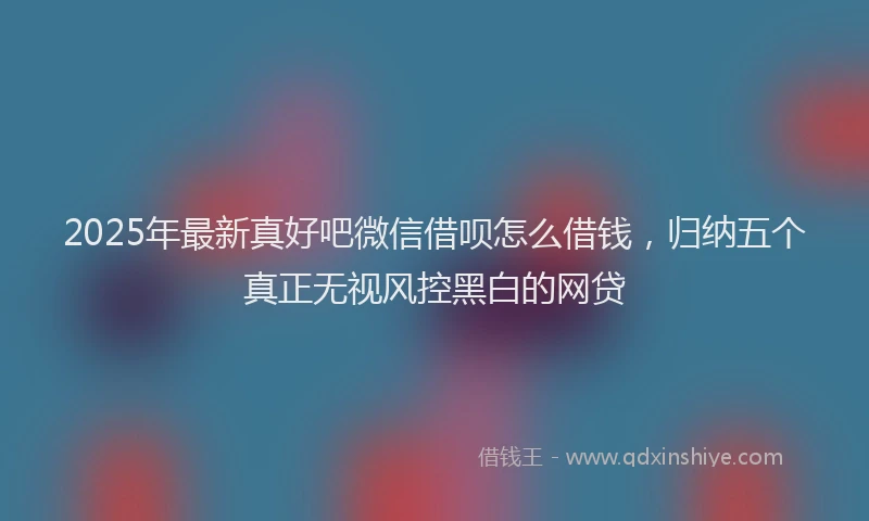 2025年最新真好吧微信借呗怎么借钱，归纳五个真正无视风控黑白的网贷