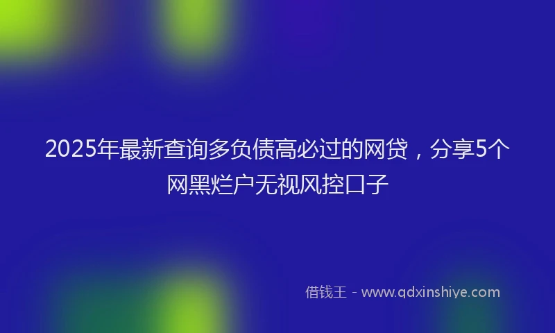 2025年最新查询多负债高必过的网贷，分享5个网黑烂户无视风控口子
