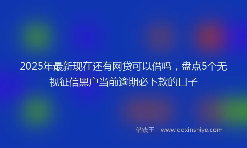 2025年最新现在还有网贷可以借吗，盘点5个无视征信黑户当前逾期必下款的口子
