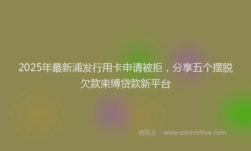 2025年最新浦发行用卡申请被拒，分享五个摆脱欠款束缚贷款新平台