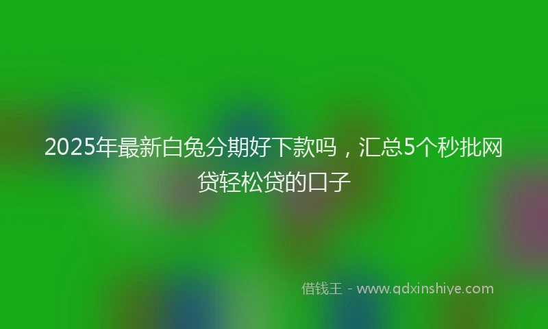 2025年最新白兔分期好下款吗，汇总5个秒批网贷轻松贷的口子