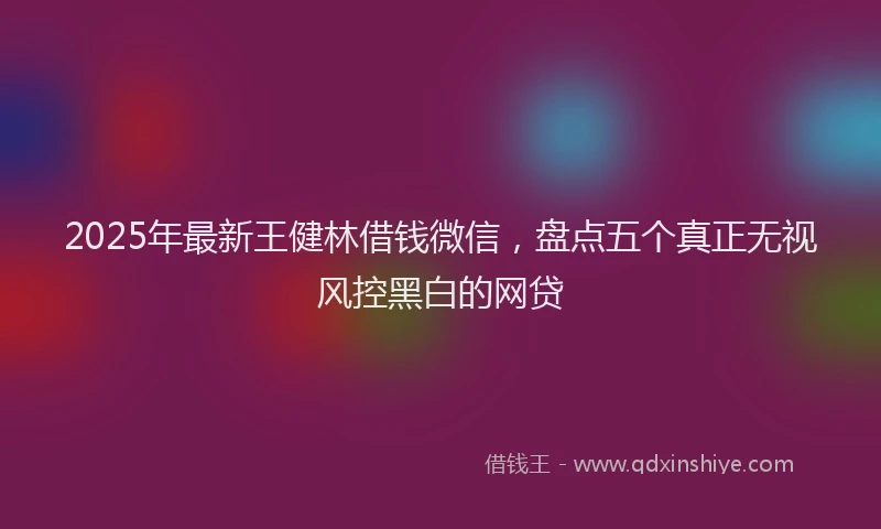 2025年最新王健林借钱微信，盘点五个真正无视风控黑白的网贷