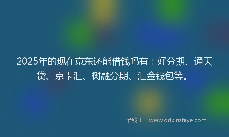 2025年的现在京东还能借钱吗有：好分期、通天贷、京卡汇、树融分期、汇金钱包等。
