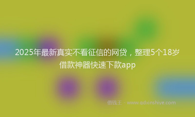 2025年最新真实不看征信的网贷，整理5个18岁借款神器快速下款app
