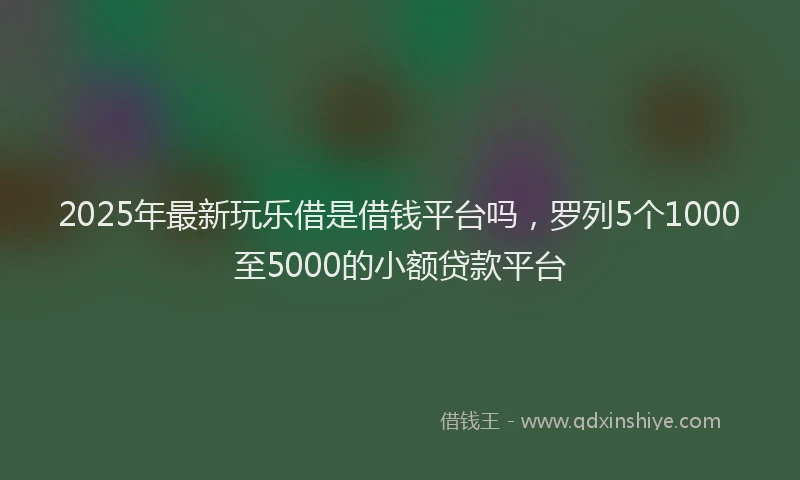 2025年最新玩乐借是借钱平台吗，罗列5个1000至5000的小额贷款平台