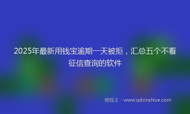 2025年最新用钱宝逾期一天被拒，汇总五个不看征信查询的软件
