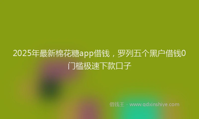 2025年最新棉花糖app借钱，罗列五个黑户借钱0门槛极速下款口子