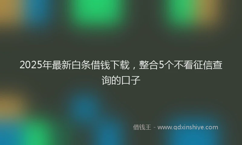 2025年最新白条借钱下载，整合5个不看征信查询的口子