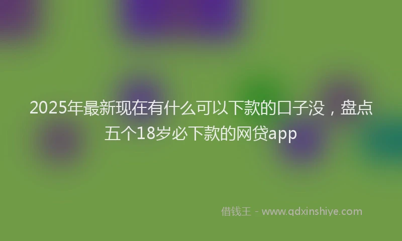 2025年最新现在有什么可以下款的口子没，盘点五个18岁必下款的网贷app