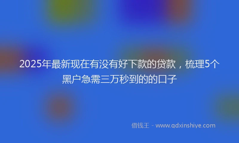 2025年最新现在有没有好下款的贷款，梳理5个黑户急需三万秒到的的口子