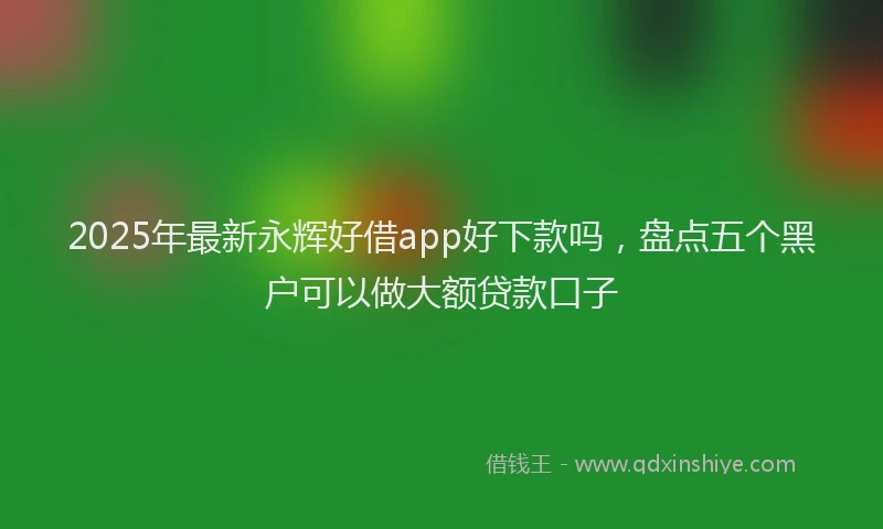 2025年最新永辉好借app好下款吗，盘点五个黑户可以做大额贷款口子