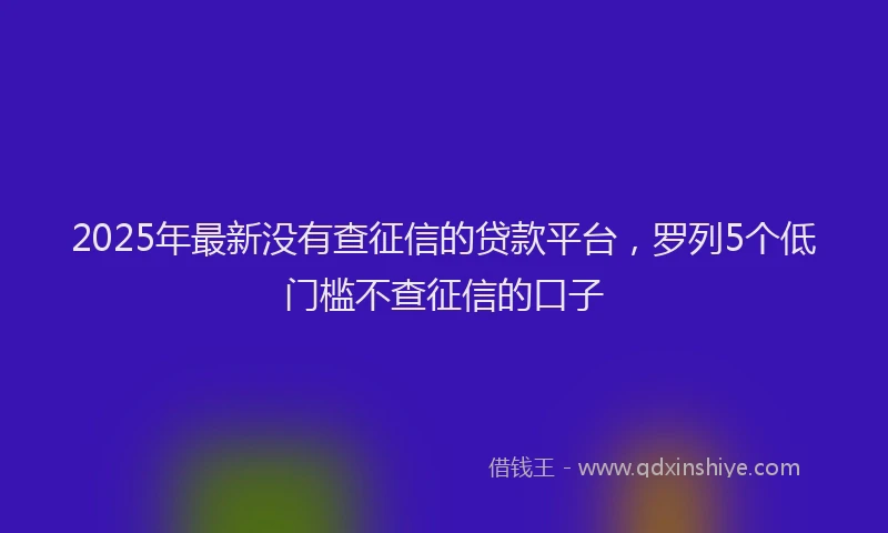 2025年最新没有查征信的贷款平台,罗列5个低门槛不查征信的口子