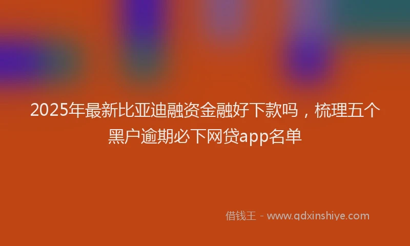 2025年最新比亚迪融资金融好下款吗，梳理五个黑户逾期必下网贷app名单